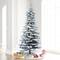 7.5ft. Pre-Lit Flocked Utica Fir Slim Artificial Christmas Tree, Multi-Colored LED Lights